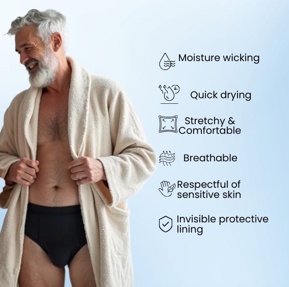 Care. - Ultra-absorbent incontinence briefs for men