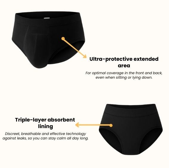 Care. - Ultra-absorbent incontinence briefs for men